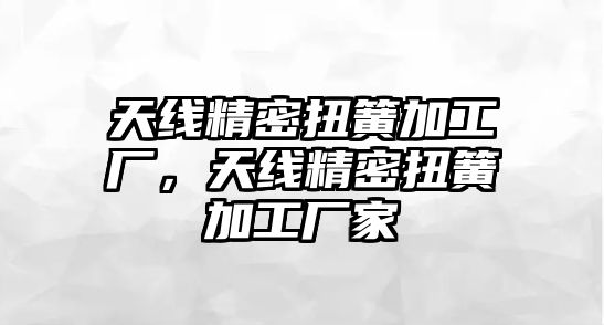 天線精密扭簧加工廠，天線精密扭簧加工廠家