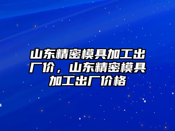 山東精密模具加工出廠價，山東精密模具加工出廠價格