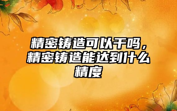 精密鑄造可以干嗎，精密鑄造能達(dá)到什么精度