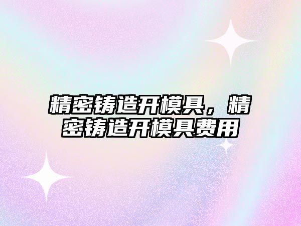 精密鑄造開模具，精密鑄造開模具費(fèi)用