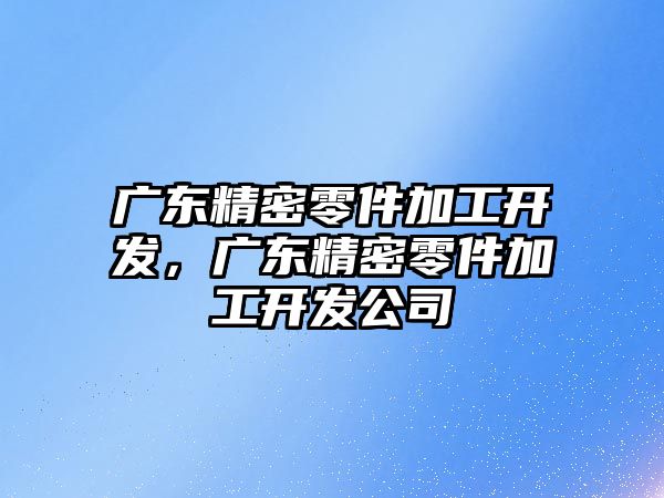 廣東精密零件加工開發(fā)，廣東精密零件加工開發(fā)公司