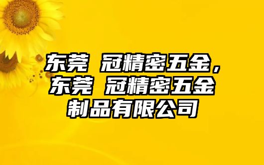 東莞璟冠精密五金，東莞璟冠精密五金制品有限公司