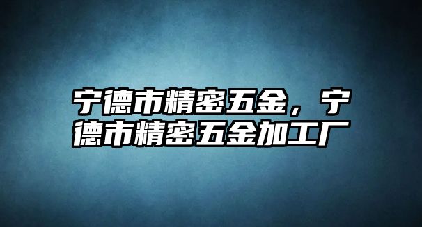 寧德市精密五金，寧德市精密五金加工廠