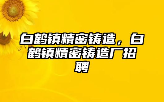 白鶴鎮(zhèn)精密鑄造，白鶴鎮(zhèn)精密鑄造廠招聘