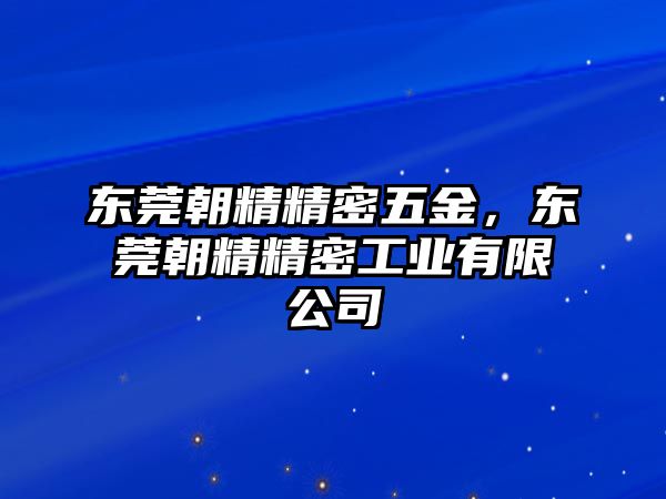 東莞朝精精密五金，東莞朝精精密工業(yè)有限公司