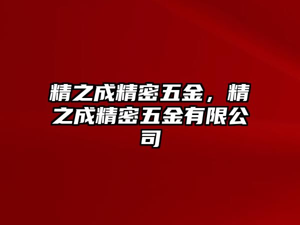 精之成精密五金，精之成精密五金有限公司