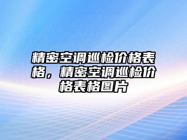 精密空調(diào)巡檢價(jià)格表格，精密空調(diào)巡檢價(jià)格表格圖片