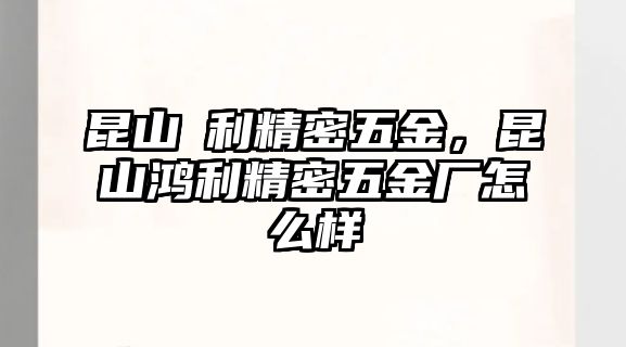 昆山鴻利精密五金，昆山鴻利精密五金廠怎么樣