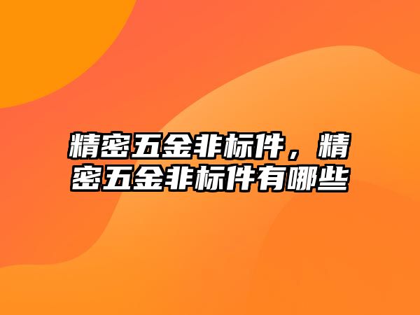 精密五金非標件，精密五金非標件有哪些