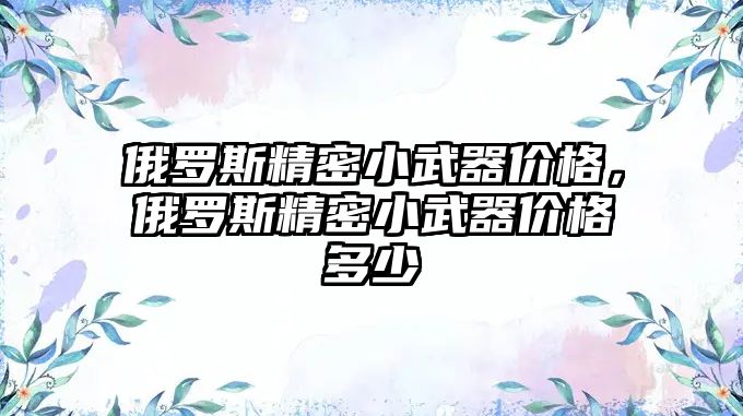 俄羅斯精密小武器價格，俄羅斯精密小武器價格多少