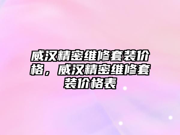 威漢精密維修套裝價格，威漢精密維修套裝價格表