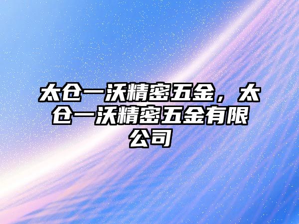 太倉一沃精密五金，太倉一沃精密五金有限公司