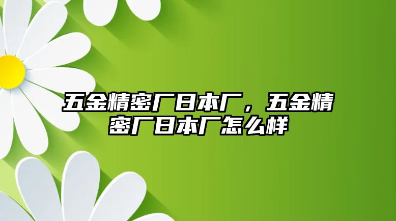 五金精密廠日本廠，五金精密廠日本廠怎么樣