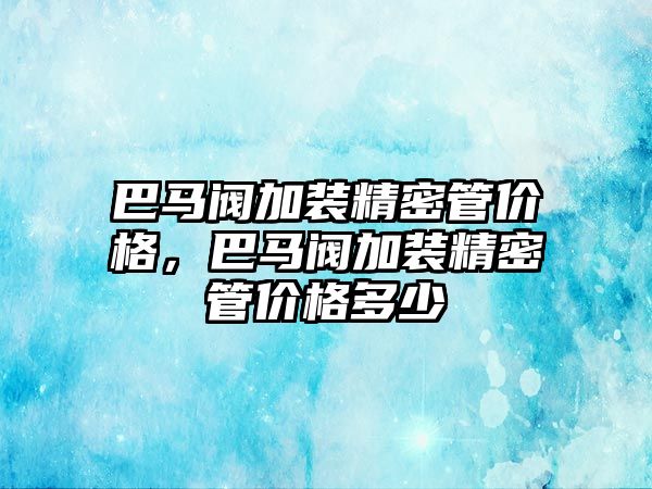 巴馬閥加裝精密管價格，巴馬閥加裝精密管價格多少