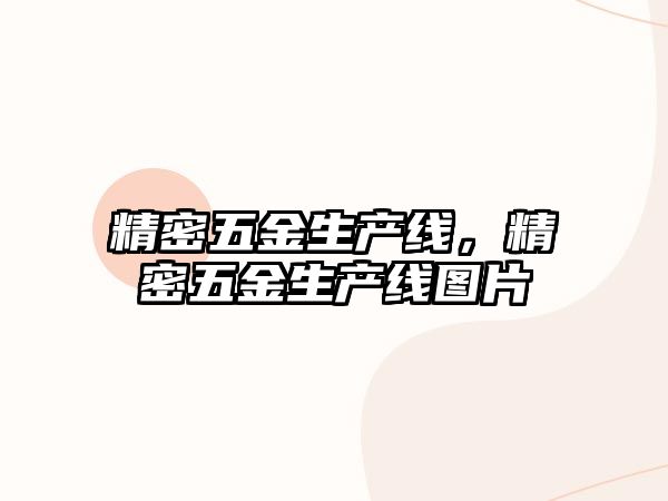 精密五金生產(chǎn)線，精密五金生產(chǎn)線圖片