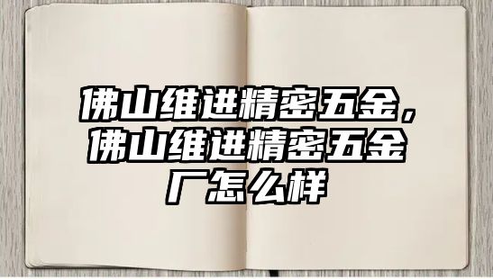 佛山維進(jìn)精密五金，佛山維進(jìn)精密五金廠怎么樣