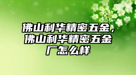 佛山利華精密五金，佛山利華精密五金廠怎么樣