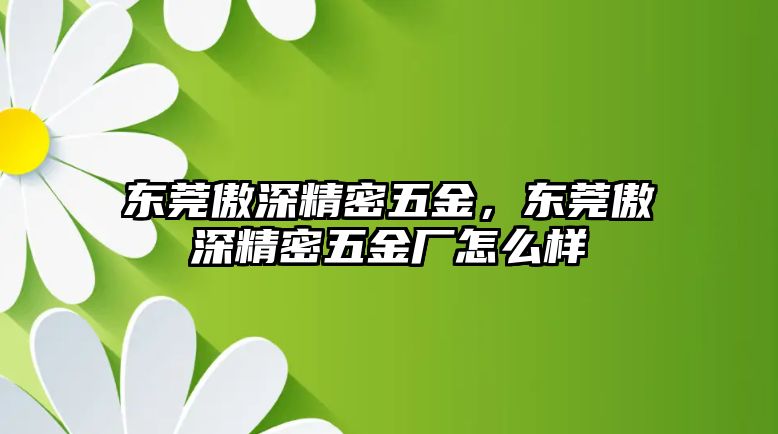 東莞傲深精密五金，東莞傲深精密五金廠怎么樣