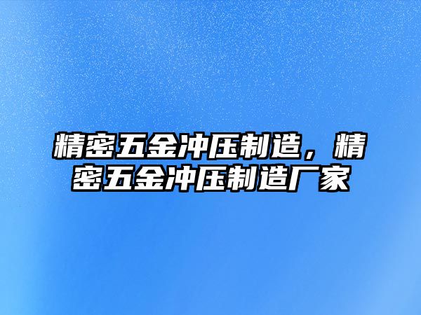 精密五金沖壓制造，精密五金沖壓制造廠家