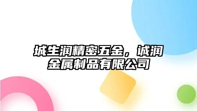 城生潤精密五金，誠潤金屬制品有限公司