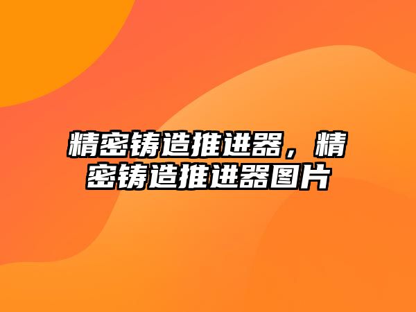 精密鑄造推進(jìn)器，精密鑄造推進(jìn)器圖片