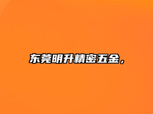 東莞明升精密五金，