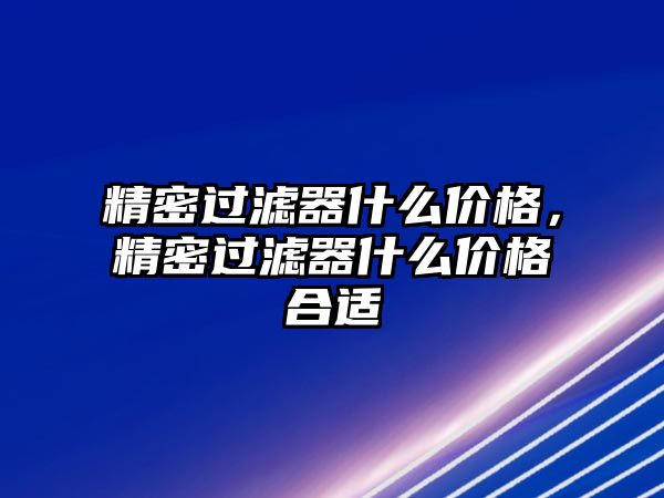 精密過濾器什么價格，精密過濾器什么價格合適