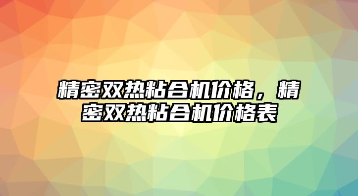 精密雙熱粘合機價格，精密雙熱粘合機價格表