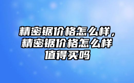 精密鋸價格怎么樣，精密鋸價格怎么樣值得買嗎