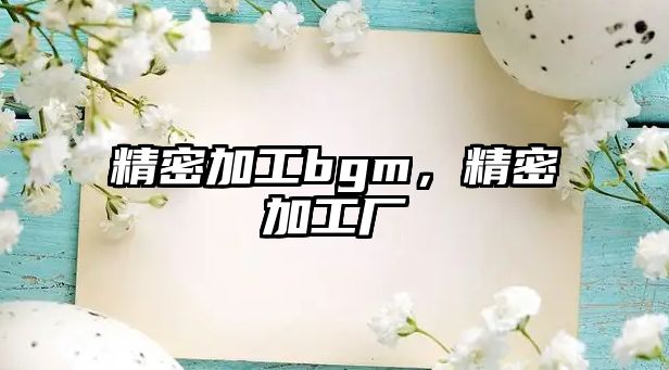 精密加工bgm，精密加工廠