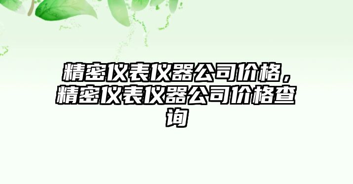 精密儀表儀器公司價格，精密儀表儀器公司價格查詢