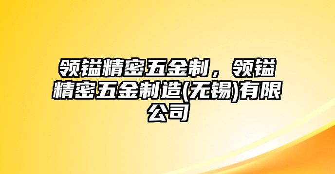 領(lǐng)鎰精密五金制，領(lǐng)鎰精密五金制造(無(wú)錫)有限公司