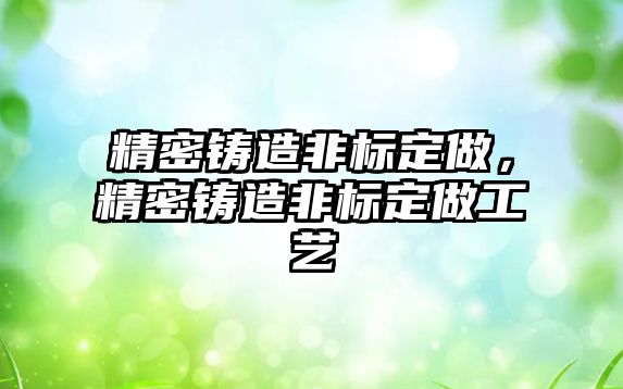 精密鑄造非標定做，精密鑄造非標定做工藝