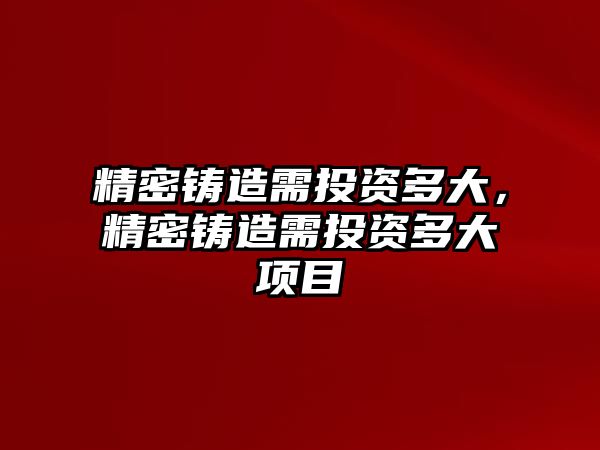 精密鑄造需投資多大，精密鑄造需投資多大項(xiàng)目