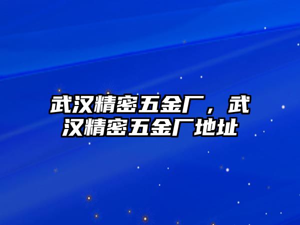 武漢精密五金廠，武漢精密五金廠地址