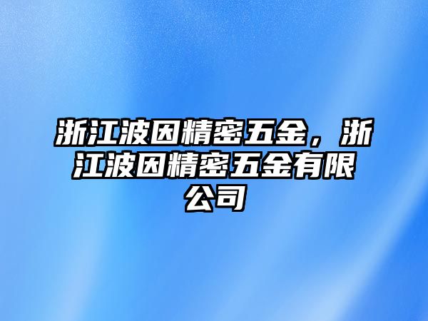 浙江波因精密五金，浙江波因精密五金有限公司