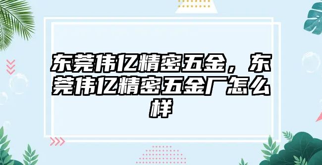 東莞偉億精密五金，東莞偉億精密五金廠怎么樣