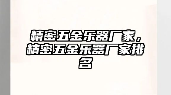 精密五金樂器廠家，精密五金樂器廠家排名