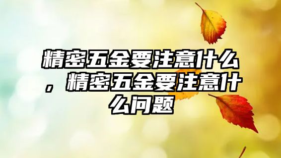 精密五金要注意什么，精密五金要注意什么問(wèn)題