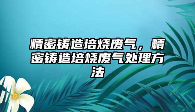 精密鑄造培燒廢氣，精密鑄造培燒廢氣處理方法