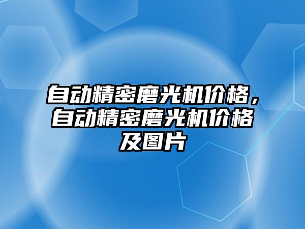 自動精密磨光機價格，自動精密磨光機價格及圖片