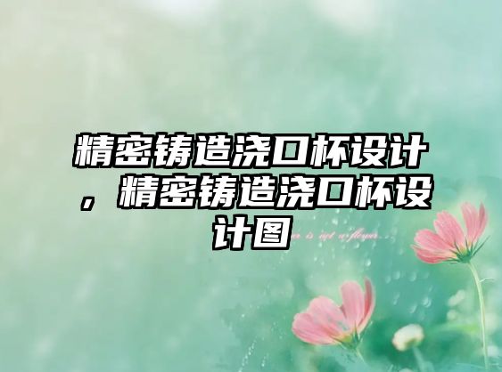 精密鑄造澆口杯設(shè)計(jì)，精密鑄造澆口杯設(shè)計(jì)圖