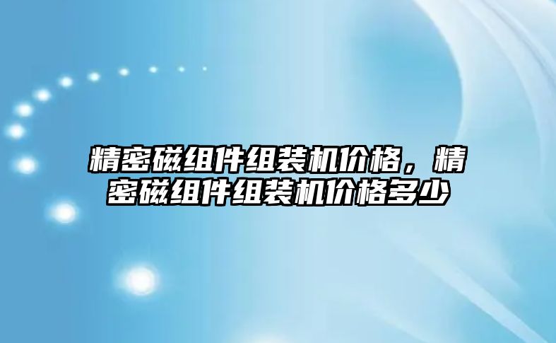 精密磁組件組裝機(jī)價格，精密磁組件組裝機(jī)價格多少