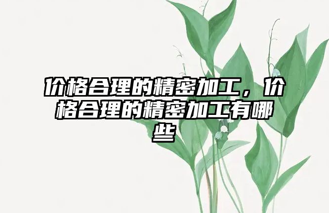 價(jià)格合理的精密加工，價(jià)格合理的精密加工有哪些