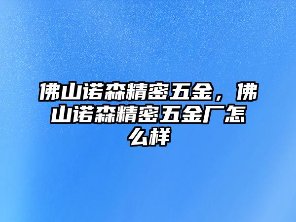 佛山諾森精密五金，佛山諾森精密五金廠怎么樣