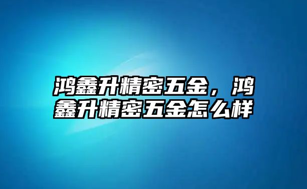 鴻鑫升精密五金，鴻鑫升精密五金怎么樣