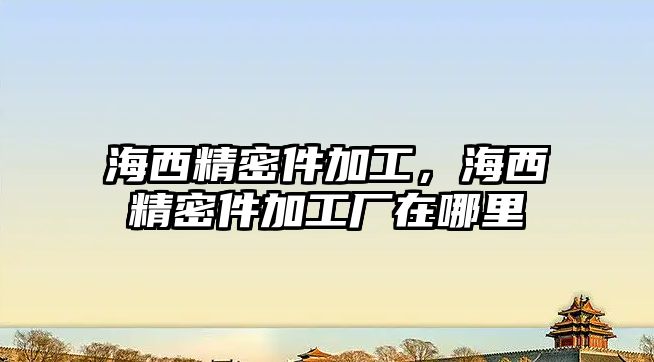 海西精密件加工，海西精密件加工廠在哪里