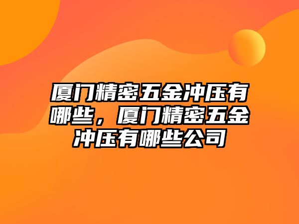 廈門精密五金沖壓有哪些，廈門精密五金沖壓有哪些公司