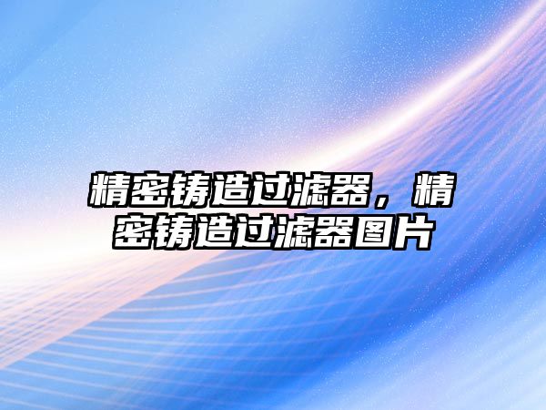 精密鑄造過濾器，精密鑄造過濾器圖片