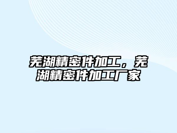 蕪湖精密件加工，蕪湖精密件加工廠家